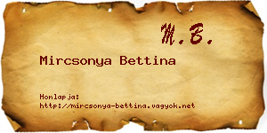 Mircsonya Bettina névjegykártya